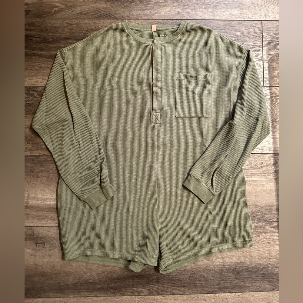 lunya restore thermal long sleeve romper